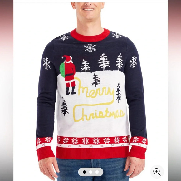 Like new Tipsy Elves Men’s Yellow Snow Ugly Christmas’s Sweater - Picture 1 of 5